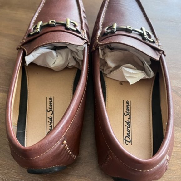 David Stone Men’s Loafers Slip On‎ Shoes Size 9.5 Brown w/Buckle Accent 045668 - Picture 4 of 7